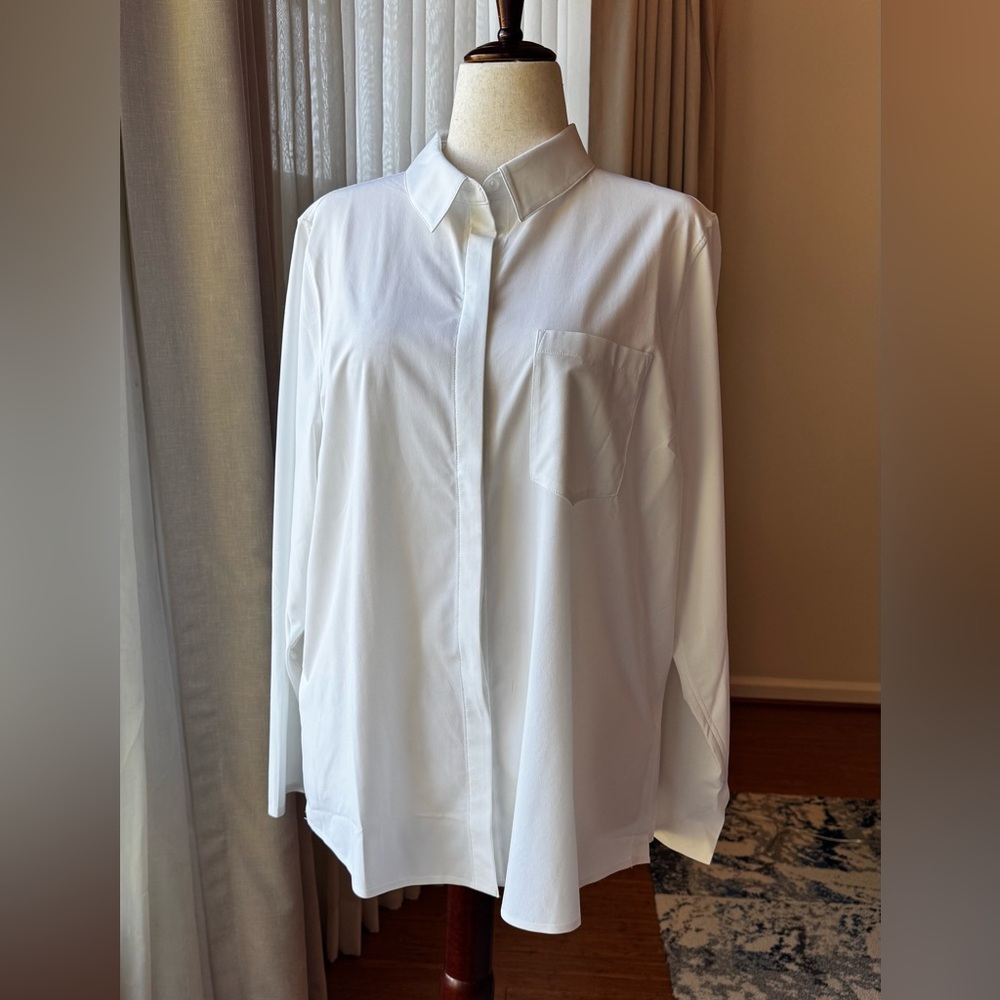 Athleta Classic White Button-Up Shirt
